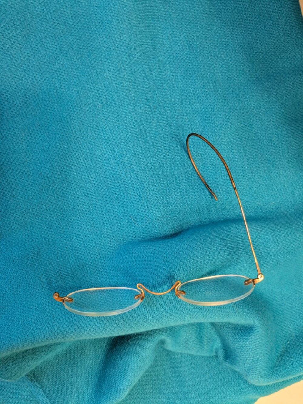 Antique 12K Gold Filled HARDY Rimless Spectacles Eyeglasses 1900s